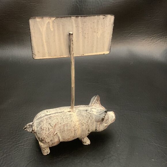 Cast Iron Pig Chalkboard Sign Food Or Place Card Marker Heavy Durable Pork Used - Picture 3 of 5